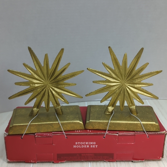 Wondershop Distressed Gold Starburst Christmas Stocking Holder set 2 - Picture 5 of 11